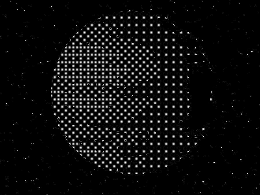 Dithered image of Saturn